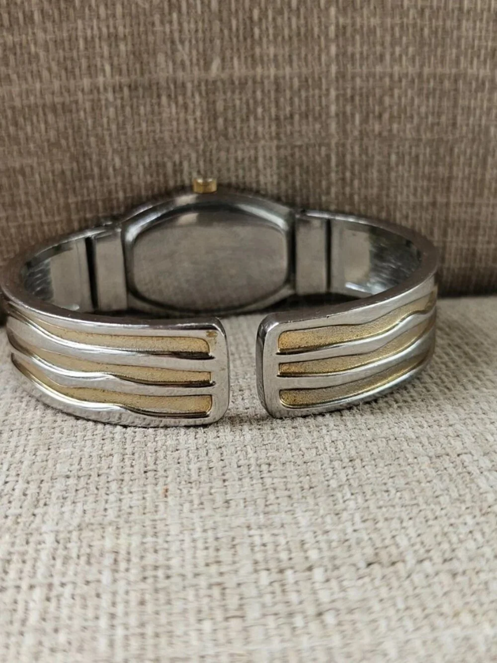 Eikon Ladies Wristwatch Gold/Silver Tone Cuff Band Analog Quartz Wrist Watch